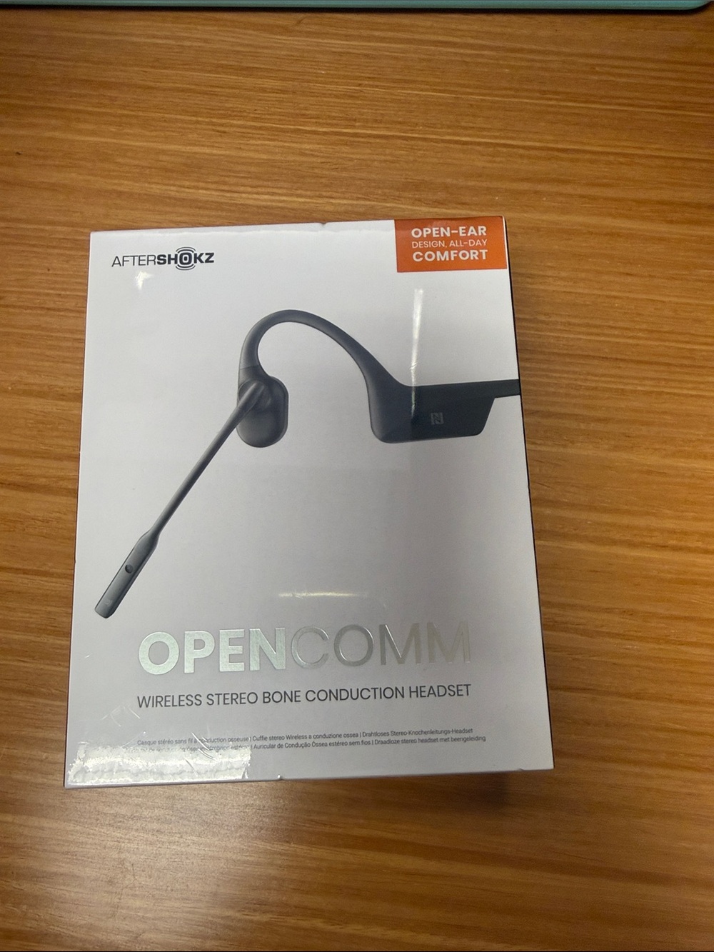 Aftershokz OpenComm Wireless Bone Conduction Headset — Black